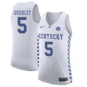 Men Kentucky Wildcats #5 Immanuel Quickley White Stitch Jerseys 536196-114
