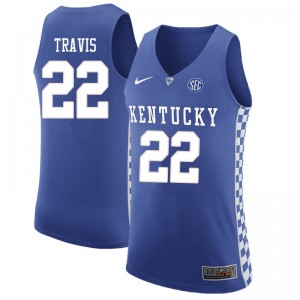 Men's Kentucky #22 Reid Travis Blue Embroidery Jersey 280216-792