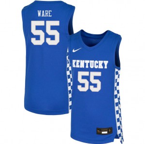 Men's University of Kentucky #55 Lance Ware Blue Stitch Jersey 995644-208