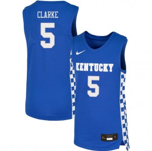Mens Kentucky Wildcats #5 Terrence Clarke Blue College Jersey 172818-911