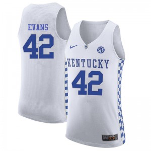 Mens Wildcats #42 Bill Evans White Embroidery Jersey 370200-580