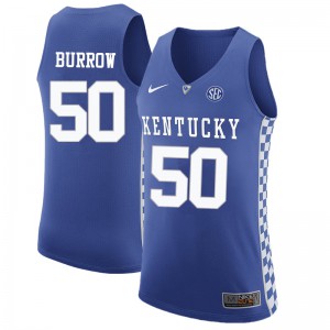 Men Kentucky #50 Bob Burrow Blue Basketball Jerseys 310406-538