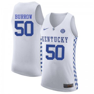Men's University of Kentucky #50 Bob Burrow White Official Jerseys 908123-211