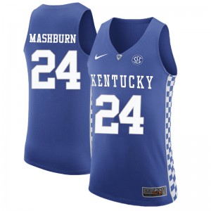 Mens Kentucky Wildcats #24 Jamal Mashburn Blue Stitched Jersey 366459-759