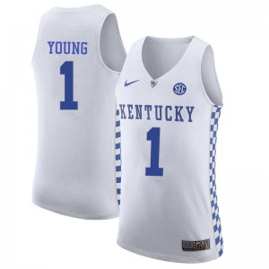 Mens Wildcats #1 James Young White University Jersey 618210-621