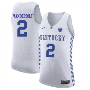 Men University of Kentucky #2 Jarred Vanderbilt White Official Jerseys 378633-137