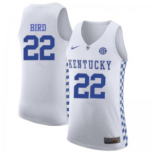 Men's Kentucky Wildcats #22 Jerry Bird White Embroidery Jersey 599144-399