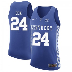 Mens Kentucky #24 Johnny Cox Blue Embroidery Jerseys 971371-475