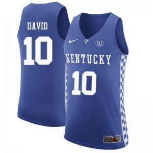 Men's University of Kentucky #10 Jonny David Blue Official Jerseys 500440-768