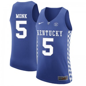 Men's University of Kentucky #5 Malik Monk Blue Official Jerseys 359569-641
