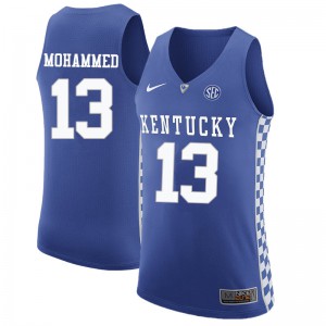 Mens Wildcats #13 Nazr Mohammed Blue Embroidery Jerseys 106482-594
