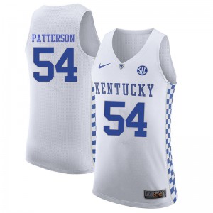 Mens University of Kentucky #54 Patrick Patterson White Alumni Jerseys 630876-768