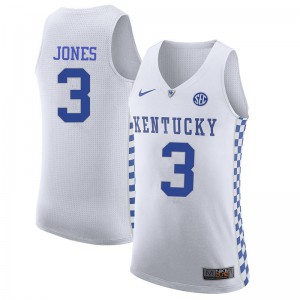 Mens Kentucky Wildcats #3 Terrence Jones White Alumni Jerseys 268420-554