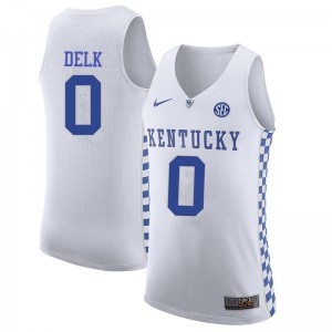 Men University of Kentucky #0 Tony Delk White Basketball Jerseys 186584-376