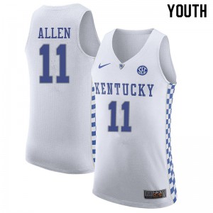 Youth Wildcats #11 Dontaie Allen White Embroidery Jerseys 717515-354