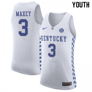 Youth Wildcats #3 Tyrese Maxey White NCAA Jerseys 747398-159