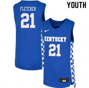 Youth Kentucky Wildcats #21 Cam'Ron Fletcher Blue Player Jerseys 796421-107