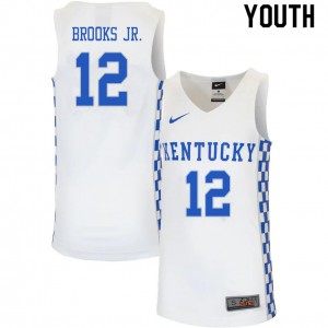 Youth Kentucky #12 Keion Brooks Jr. White Stitched Jersey 565954-508