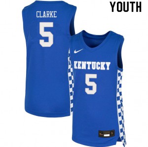 Youth Kentucky Wildcats #5 Terrence Clarke Blue Stitched Jersey 559600-461
