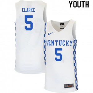 Youth Kentucky #5 Terrence Clarke White Stitch Jerseys 130214-229